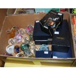 BOX OF ASSORTED PAPERWEIGHTS