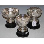 GROUP OF LATE 19TH/ EARLY 20TH CENTURY INDIAN WHITE METAL WARE TO INCLUDE AN OCTAGONAL-SHAPED FOOTED