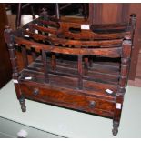 A 19TH CENTURY ROSEWOOD FOUR-DIVISION DAVENPORT WITH SINGLE FRIEZE DRAWER