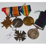 A GREAT WAR GROUP OF THREE MEDALS, INSCRIBED 'TO S G T. R.M E RJAN K.A.R. NO2635', TOGETHER WITH