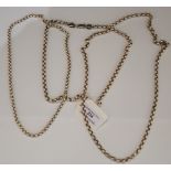 THREE ASSORTED SILVER CHAINS, GROSS WEIGHT 4.5 TROY OZS