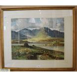 A COLOURED PRINT AFTER MAURICE C. WILKS - IRISH LANDSCAPE 683.