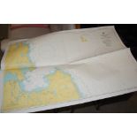 BOX OF ASSORTED NAUTICAL CHARTS