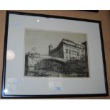 FOUR FRAMED ETCHINGS, INCLUDING TWO VIEWS OF ITALIAN CITY VIEWS BY FRANCIS SYDNEY UNWIN (BRITISH