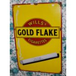 ADVERTISING INTEREST - A VINTAGE ENAMEL ADVERTISING SIGN FOR WILL'S GOLD FLAKE CIGARETTES, ISSUED BY