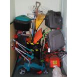 COLLECTION OF ASSORTED GARDEN MACHINERY, TOOLS, ETC