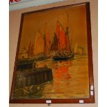 AN EARLY 20TH CENTURY FRAMED OILETTE PRINT AFTER FRANK HENRY MASON (BRITISH 1876 - 1965), SAILING