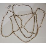 FOUR ASSORTED SILVER CHAINS, GROSS WEIGHT 6 TROY OZS