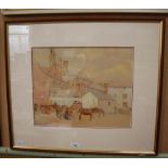 VIOLET MCDOUGALL (EARLY 20TH CENTURY BRITISH SCHOOL) IN TOWN WATERCOLOUR ON PAPER, SIGNED IN