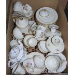 BOX - ASSORTED CONTINENTAL TEA AND COFFEE WARE, INCLUDING FLORAL TRANSFER PRINTED ROSENTHAL TEA SETS