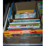 THREE BOXES OF ASSORTED CHILDRENS ANNUALS TO INCLUDE BEANO, BUNTY, ETC