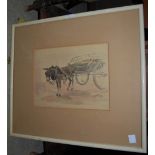 SPENCE SMITH DONKEY AND CART WATERCOLOUR SIGNED LOWER RIGHT