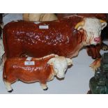 TWO MELBA WARE CERAMIC BULLS