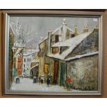 A FRAMED PRINT AFTER MAURICE UTRILLO (FRENCH 1883 - 1955), A COLLOTYPE PRINT OF A STREET SCENE