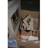 PHOTOGRAPHY INTEREST: BOX OF ASSORTED 19TH CENTURY AND LATER PHOTOGRAPHS, COUNTRY HOUSES, PORTRAIT