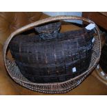 COLLECTION OF FIVE WICKER STORAGE BASKETS (5)