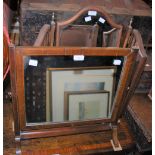 A MAHOGANY DRESSING TABLE MIRROR TOGETHER WITH ANOTHER MAHOGANY TRIPLE PLATE DRESSING TABLE MIRROR
