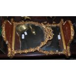 A PAIR OF LATE 19TH / EARLY 20TH CENTURY GILT WOOD WALL BRACKETS WITH MIRROR BACKED DETAIL