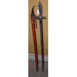 A GEORGE V OFFICER'S SWORDS WITH LEATHER SCABBARD, "SANDERSON BROTHERS AND NEWBOULD LTD, SHEFFIELD"