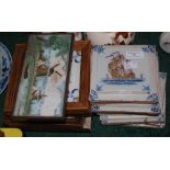 A COLLECTION OF ASSORTED DELFT POTTERY TILES