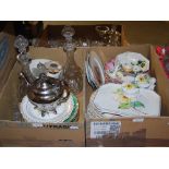 TWO BOXES OF ASSORTED CERAMICS AND GLASS WARE