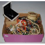 A LARGE BOX OF ASSORTED COSTUME JEWELLERY