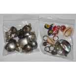 A COLLECTION OF ASSORTED WHITE METAL BUTTONS, SOME MILITARY INTEREST, OTHERS PLAIN, TOGETHER WITH