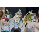 TEN ASSORTED DOULTON FIGURES TO INCLUDE "GRACE", "VANITY", "SWEET DREAMS", "MAKE BELIEVE", "FAIR