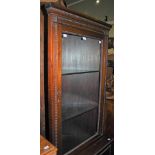 A 19TH CENTURY MAHOGANY CORNER CUPBOARD ON STAND