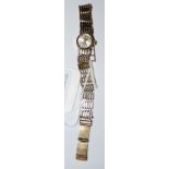A LADIES 9CT GOLD ROTARY WRISTWATCH WITH 9CT GOLD BRACELET STRAP, GROSS WEIGHT 18.5 GRAMS
