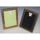 TWO MAPPIN & WEBB SILVER PHOTOGRAPH FRAMES, ONE OF PLAIN FORM WITH ROPE TWIST EDGE, THE OTHER
