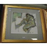 •AR ANN ANDERSON (1874-1952) - KRISHINDA, CHARCOAL AND PASTEL, SIGNED LOWER RIGHT, INSCRIBED ON