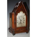 A 19TH CENTURY ROSEWOOD CASED MANTLE CLOCK, J & W TODD, 1825, THE SILVERED DIAL WITH ROMAN