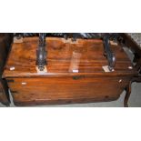 A LATE 19TH/ EARLY 20TH CENTURY BRASS-BOUND CAMPHOR CHEST
