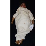 A RARE BISQUE HEAD PORCELAIN DOLL BY SIMON & HALBIG, GERMANY NO.1039, MODELLED AS A BLACK GIRL