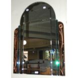 AN ART DECO STYLE WALL MIRROR WITH BEVELLED GLASS SECTIONS