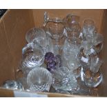 BOX OF ASSORTED GLASSWARE