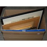 BOX OF ASSORTED DECORATIVE PICTURES AND PRINTS TO INCLUDE TOPOGRAPHICAL VIEWS, ETC