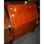 AN ART DECO STYLE BUREAU WITH MARQUETRY INLAID DETAIL