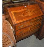 A KING WOOD, MARQUETRY AND GILT METAL MOUNTED BUREAU WITH HINGED FALL-FRONT OPENING TO FITTED