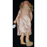 A GERMAN PORCELAIN BISQUE HEAD DOLL, AMDEP NO.1894, WITH OPEN EYES AND MOUTH, COMPOSITE LIMBS AND