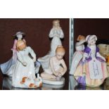 FIVE ROYAL DOULTON FIGURES TO INCLUDE "DINKY DO" HN1678, "BALLET SHOES" HN3434, "LETS PLAY"