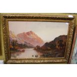 TWO OIL PAINTINGS TO INCLUDE GRAHAM WILLIAMS - HIGHLAND LANDSCAPE WITH FIGURE FISHING ON A LOCH, OIL