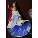 GROUP OF THREE ROYAL DOULTON FIGURES TO INCLUDE "VANITY" HN2475, "ANDREA" HN3058, AND "ELAINE"