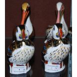 A GROUP OF FOUR ROYAL CROWN DERBY BIRD FIGURES TO INCLUDE A PAIR OF PUFFINS, A LIMITED EDITION WHITE