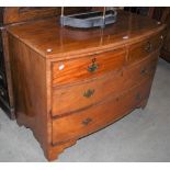 A MAHOGANY BOW-FRONT CHEST WITH TWO SHORT OVER TWO LONG DRAWERS