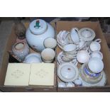 THREE BOXES OF ASSORTED MIXED CERAMICS TO INCLUDE A CHINESE PORCELAIN JAR AND COVER DECORATED WITH