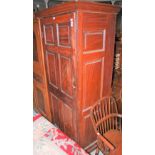 A LATE 19TH/ EARLY 20TH CENTURY SINGLE DOOR CUPBOARD