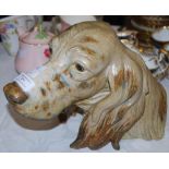 A LLADRO CERAMIC MODEL OF A SETTER'S HEAD