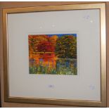 AR RONNIE FORD, "REFLETS DU JARDIN, AUTOMNE", ACRYLIC SIGNED LOWER LEFT, 24CM SQUARE, TOGETHER